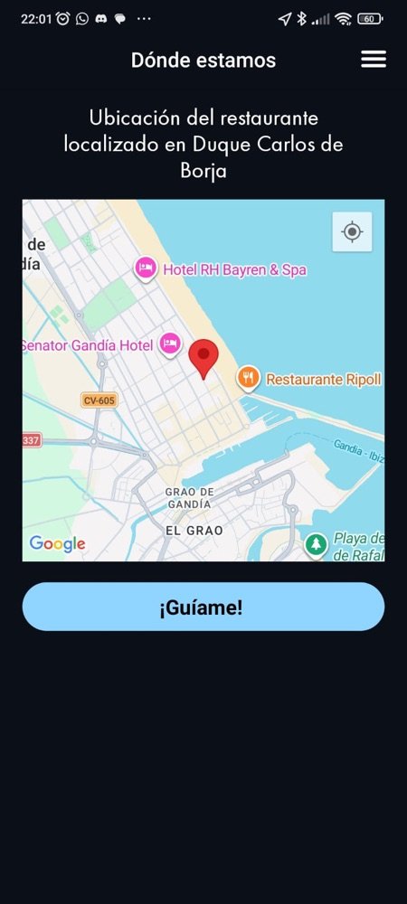 Mapa con la ubicación del restaurante